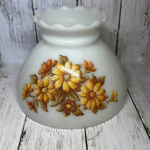 Milk glass hurricane - glass,