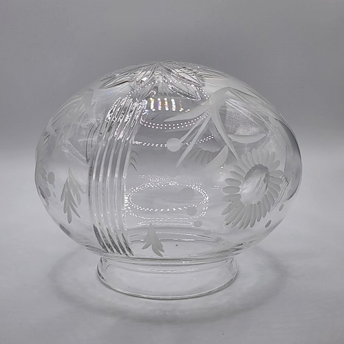 Vtg etched glass - glass, floral